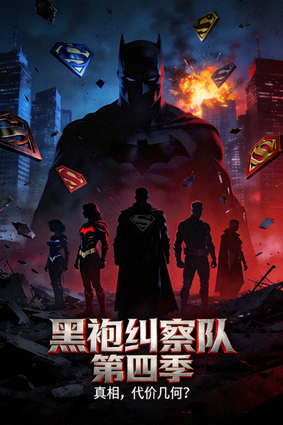 超级英雄剧集《黑袍纠察队》第四季海报，黑暗反英雄主题